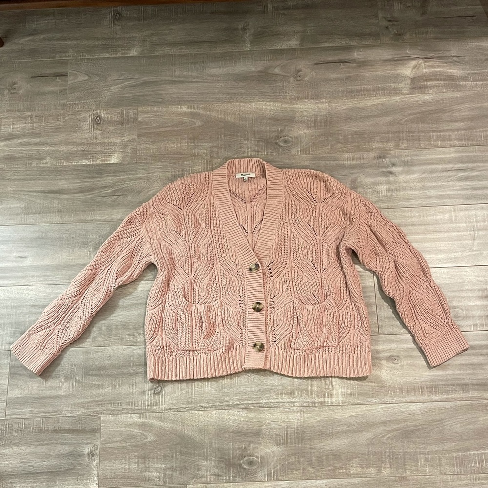 Madewell Pink Knit Short Cardigan